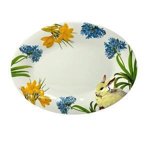 Beautiful Blossoms and Blooms Easter Spring Floral Platter 16”